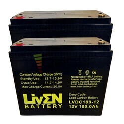 2 Bater�aS 12 voltios 100 amperios LVDC100-12 Ciclo Profundo