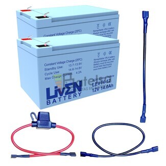 2 Bateras 12 Voltios 14 Amperios LEV14-12 con cables de conexin