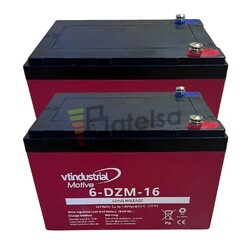 2 bater�as 12 Voltios 16 Amperios Veh�culos El�ctricos Aokly 6DZM16