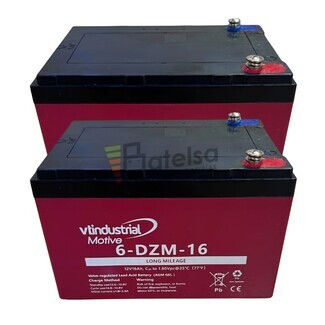 2 bateras 12 Voltios 16 Amperios Vehculos Elctricos Aokly 6DZM16