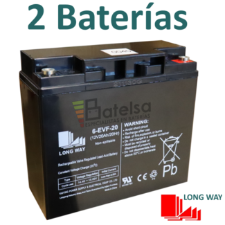 2 Bateras 12 Voltios 20 Amperios Ciclo Profundo 6EVF-20