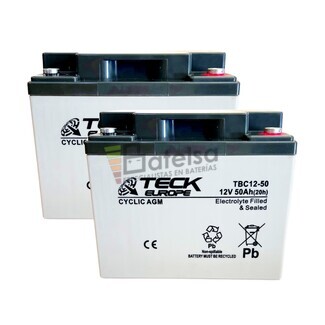 2 Bateras 12 Voltios 50 Amperios Scooter Elctrica TBC12-50