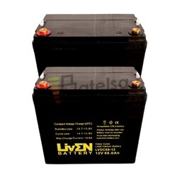 2 bater�as 12 voltios 68 amperios m�s autonom�a LVDC68-12 Ciclo Profundo