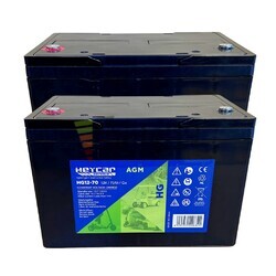 2 bater�as 12 Voltios 70 Amperios Deep Cycle HG12-70 Heycar