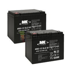 2 Bater�as 12 Voltios 80 Amperios MK M80-12 SLD M