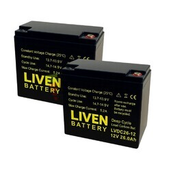 2 Bateras 12V 26Ah LVDC26-12, Energa confiable para scooters elctricos