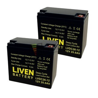 2 Bateras 12V 26Ah LVDC26-12, Potencia duradera para scooters y sillas elctricas