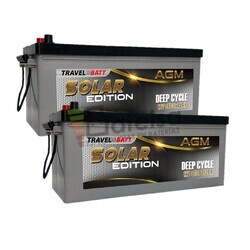2 Bateras AGM 12V 215Ah TSE215, Almacenamiento fiable para sistemas solares