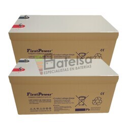 2 Bateras de Gel 12 Voltios 300 Amperios LFP12300D First Power