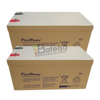 2 Bateras de Gel 12 Voltios 300 Amperios LFP12300D First Power
