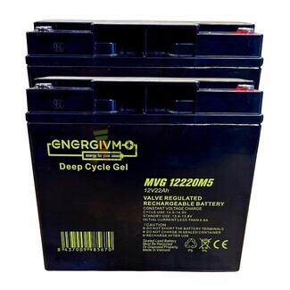 2 bateras Gel 12 Voltios 20 Amperios Deep Cycle MVG12220M5