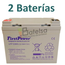 2 Bateras Gel 12 Voltios 36 Amperios FP1236G-LFP