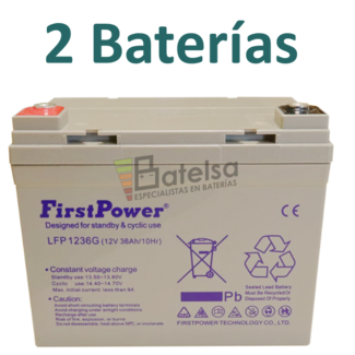 2 Bateras Gel 12 Voltios 36 Amperios FP1236G-LFP