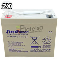 2 Bateras Gel 12 Voltios 75 Amperios LFP1275G FirtsPower