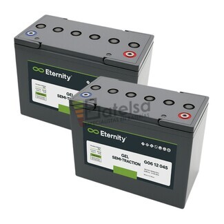 2 Bateras Gel 12V 54Ah Eternity G06-120-45 para Elevadores Elctricos, Potencia Estable y Segura en tus Operaciones