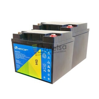 2 Bateras Gel para Scooter Movilidad 12 Voltios 50 Amperios HG12-50