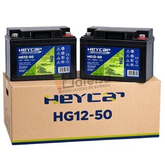 2 Bater�as Gel para Scooter Movilidad 12 Voltios 50 Amperios HG12-50