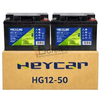 2 Bater�as Gel para Sillas Movilidad 12 Voltios 50 Amperios HG12-50
