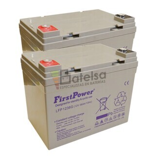 2 Bateras Gel Scooter 12 Voltios 36 Amperios LFP1236G