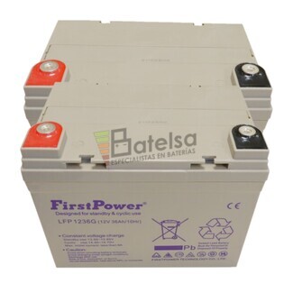 2 Bateras Gel Silla Movilidad 12 Voltios 36 Amperios LFP1236G