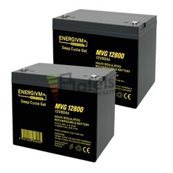 2 Bateras para silla movilidad 12 Voltios 80 Amperios Gel MVG 12800