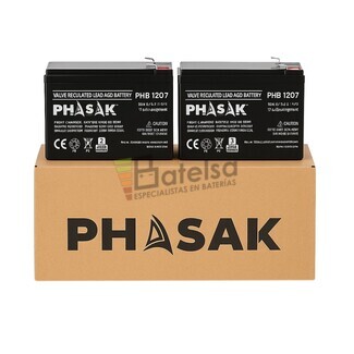 2 Baterias Phasak 12 Voltios 7,2 Amperios PHB-1207