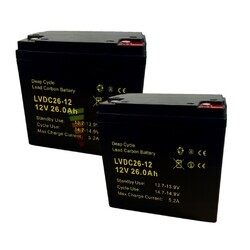 2 Bateras Recargables 12V 26Ah, Rendimiento superior en movilidad elctrica