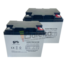 2 Bateras Scooter 12 Voltios 50 Amperios PBC12-50