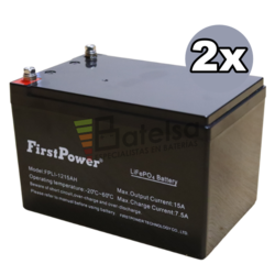 2 Bateras Scooter elctrico Litio 12 Voltios 15 Amperios LiFePO4 FPLI12-15AH First Power