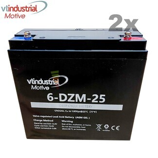 2 bateras Sillas Movilidad 12 Voltios 25 Amperios Gel Agm Ciclo Profundo 6dzm25