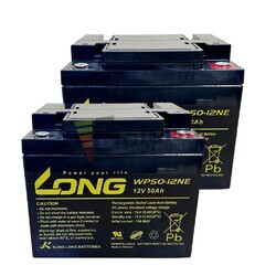 2 bateras WP5012 12V 50Ah, Energa duradera para sillas de ruedas elctricas