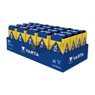 20 Pilas Alcalinas 6LR61 9V Varta Industrial