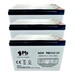 3 Bateras 12 Voltios 14 Amperios PBEV12-14 con cables de conexin