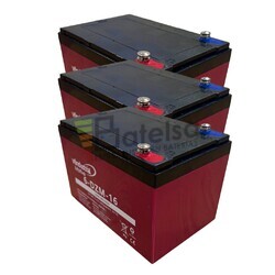 3 bater�as 12 Voltios 16 Amperios Veh�culos El�ctricos Aokly 6DZM16