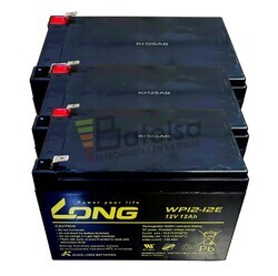 3 bater�as Patinete Roan 500W 12 voltios 12 amperios Long WP12-12