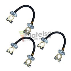 3 Cables conexin puente bateras 20 cms borne automocin AP