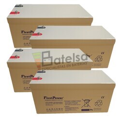 4 Bateras de Gel 12 Voltios 300 Amperios LFP12300D First Power