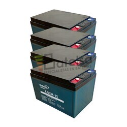 4 bater�as movilidad 12 Voltios 15 Amperios Ciclo Profundo 6-DZM15-VT