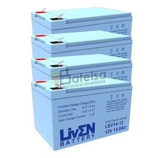 4 bateras Patn elctrico Ovex 12 voltios 14 amperios LEV14-12