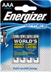 4 Pilas Lithium Ultimate AAA Energizer LR03 L92