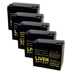 5 Bateras LVDC26-12 12V 26Ah, Energa duradera para tu moto elctrica