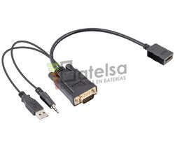 Adaptador de HDMI a vdeo VGA + audio por Jack 3,5mm