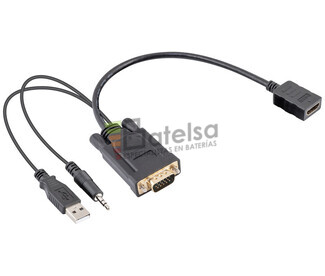 Adaptador de HDMI a vdeo VGA + audio por Jack 3,5mm