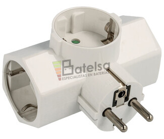 Adaptador de red 1 macho a 3 hembras Schuko