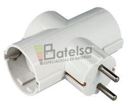 Adaptador de red 1 macho a 3 hembras Schuko