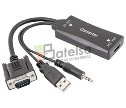 Adaptador de video VGA + audio por Jack 3,5mm a HDMI