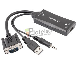 Adaptador de video VGA + audio por Jack 3,5mm a HDMI