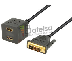 Adaptador DVI-D macho a 2 HDMI hembra