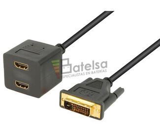 Adaptador DVI-D macho a 2 HDMI hembra