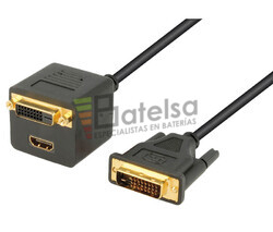 Adaptador DVI-D macho a DVI-D+HDMI hembras